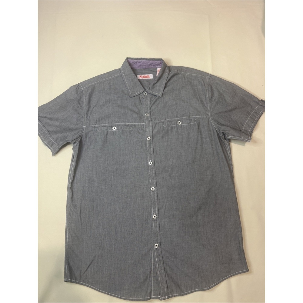 Michael Brandon Men's Button Up Short Sleeve Size Medium Gray